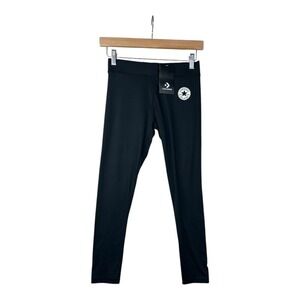 NWT Converse Girls Patch High Rise Leggings size Large Black